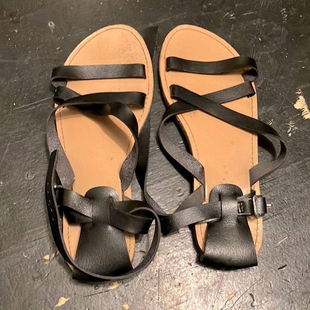 Black strap dress shoes